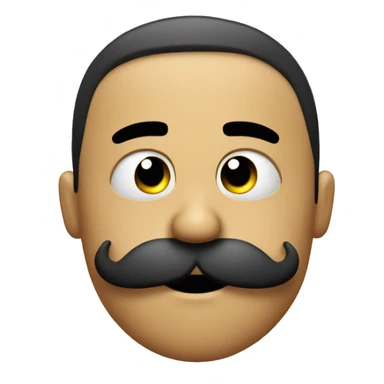 a simple emoji with mustache scratches its chin and thinking sticker