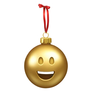Realistic metallic Christmas gold ornament sticker