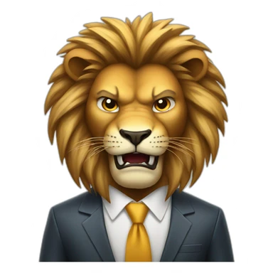 Angry Lion with suit sticker