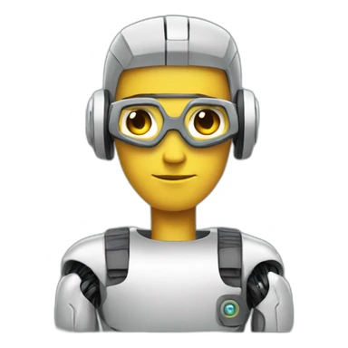 male robot coder sticker