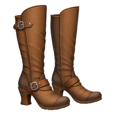 medievil boots, simpleand plain fantasy adveture boots, female, no laces, high heels sticker