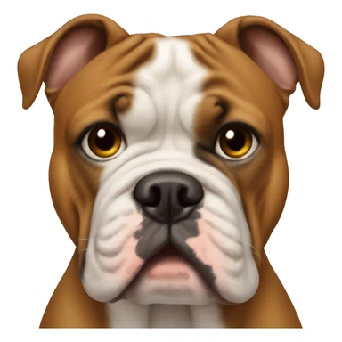 Man next to one brown english bulldog sticker