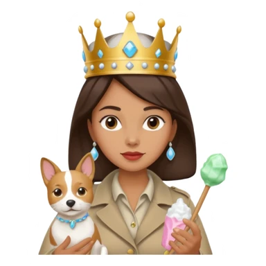 Colonial detective woman wearing a crown with salt water taffy and a pet  sticker
