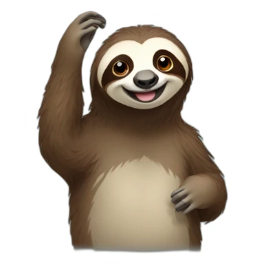 waving sloth sticker