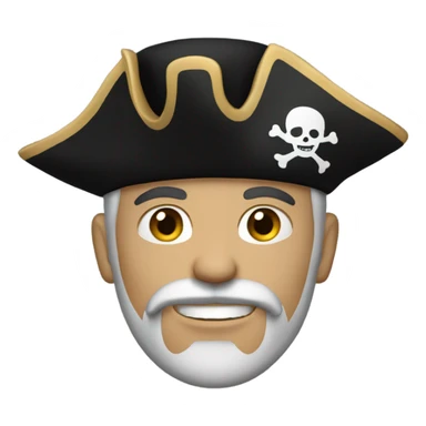 Pirate with black hair goatee white skin sticker