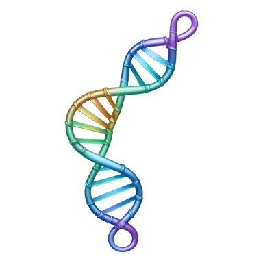 A single helical ribbon representing mRNA, twisting smoothly like a corkscrew or spiral staircase but with only one ribbon; no ladder rungs, no paired bases, no second strand.  Focus on one continuous strand only.” sticker