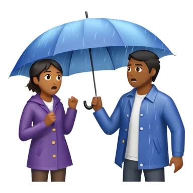 A person stands in the rain holding an umbrella, while another person outside of the umbrella (the narcissist) screams at the storm, getting drenched. The first person looks calm and dry, choosing to protect themselves rather than fight the uncontrollable.  sticker