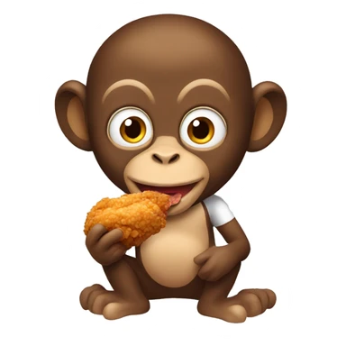 Monkey eating fried chicken  sticker