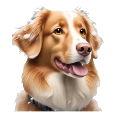 duck tolling retriever in the snow sticker