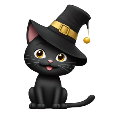 Black cat rapping with hat sticker