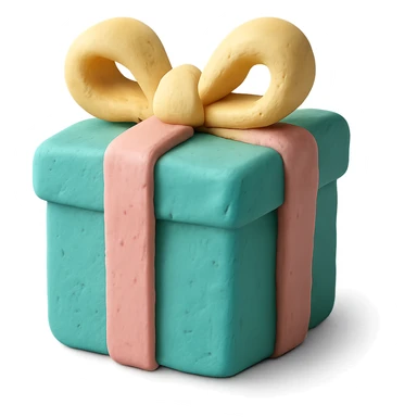 claymation style 3D gift box with pastel colors sticker