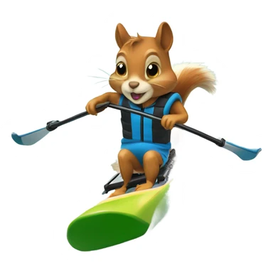 Squirrel waterskiing  sticker