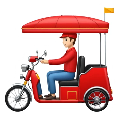 generate an ios genmoji of an e rickshaw red sticker