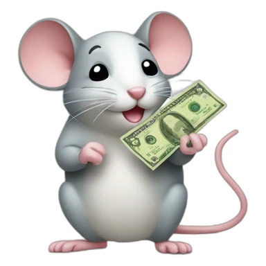 mouse with money sticker