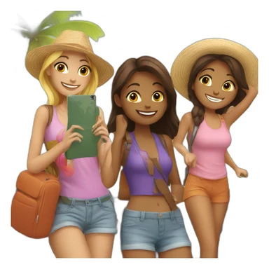 travel with friends (4 girls) sticker