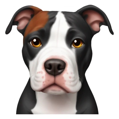 Black and white pitbull with red head girl sticker