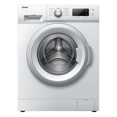 front-loading washing machine with round door sticker
