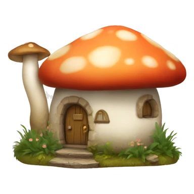 Mushroom cottage sticker