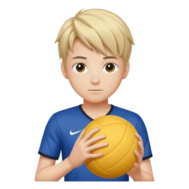 volleyball player, anime boy, with volleyball ball sticker