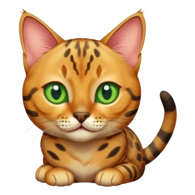 A small Bengal cat with green eyes, looks fun sticker