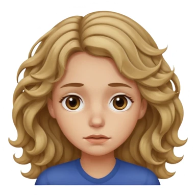 Exhausted dark blonde girl with waves sticker