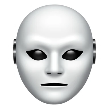 white mask, simple and iconic sticker