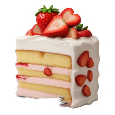 cake with strawberry  sticker