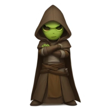 hooded jedi folding arms in world of warcraft sticker
