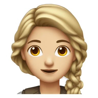 developer woman, with white to brown hair, two brown eyes sticker