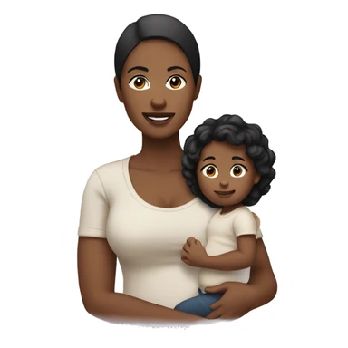 one mother with your baby (white with eyes browns and black hair) sticker