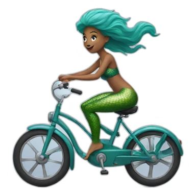 Mermaid Riding a bike sticker