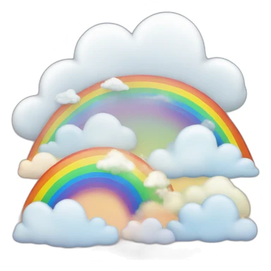 A rainbow cloud filled with cute joyful pride things sticker