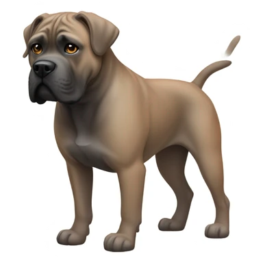 An orange-colored Cane Corso wearing a bathing suit. sticker