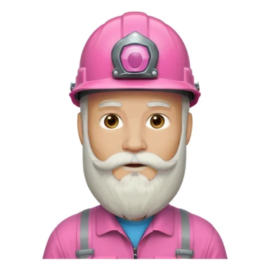 pink helmet old, long white beard sticker