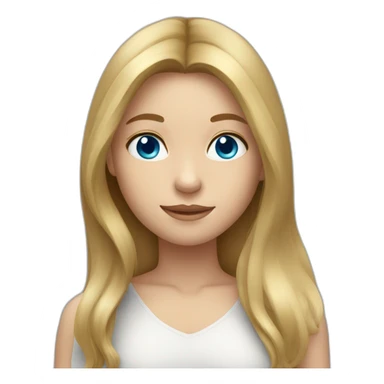 a girl with long dark blond hair, blue eyes sticker