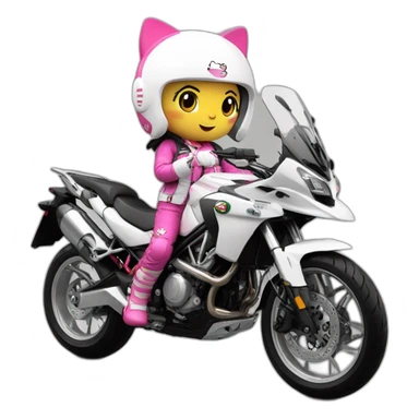 Moto benelli trk 502X hello kitty  piloto mujer sticker