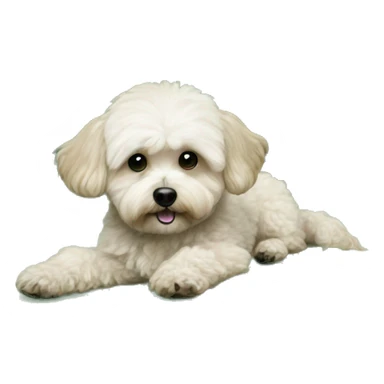 maltipoo dog on green loveseat sticker