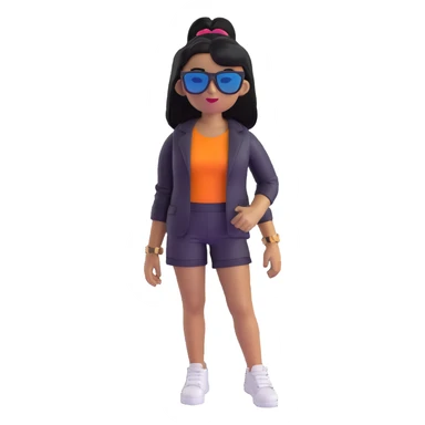 Roblox baddie girl with sunglasses and stylish clothes sticker