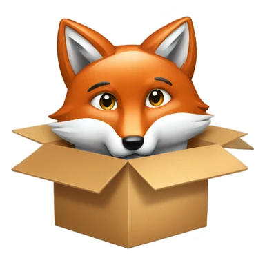 fragile, box, image of fox inside box sticker