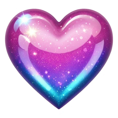 heart with holographic glitter sticker