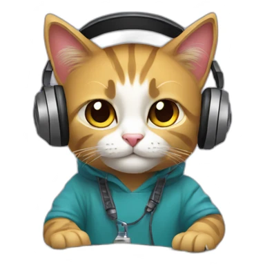 DJ cat with turntable sticker