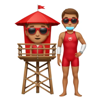 Lifeguard on watch tower sticker