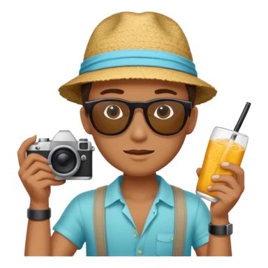 fotographer with summer clothes and sun glasses sticker