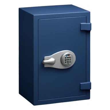 3d  isometric small safe in dark blue sticker