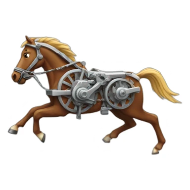 Mechanical running horse sticker