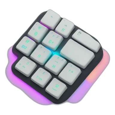 split ergonomic keyboard with glowing RGB lighting sticker