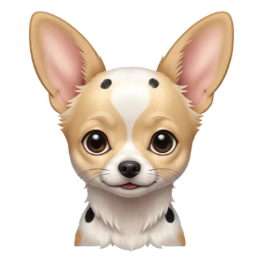 Chihuahua blanco con machas negras. Super delagado y con grandes orejas  sticker