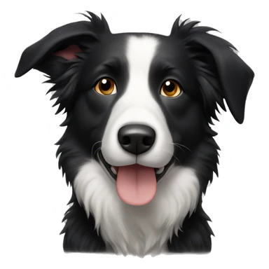 Border collie with a jet black beanie sticker