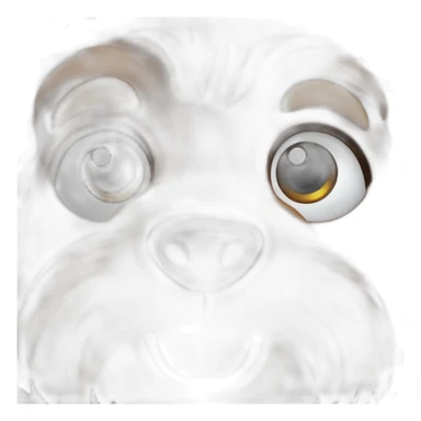 dog ears big hairy brown face sticker