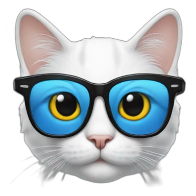 Smurf cat avec des lunettes noir sticker